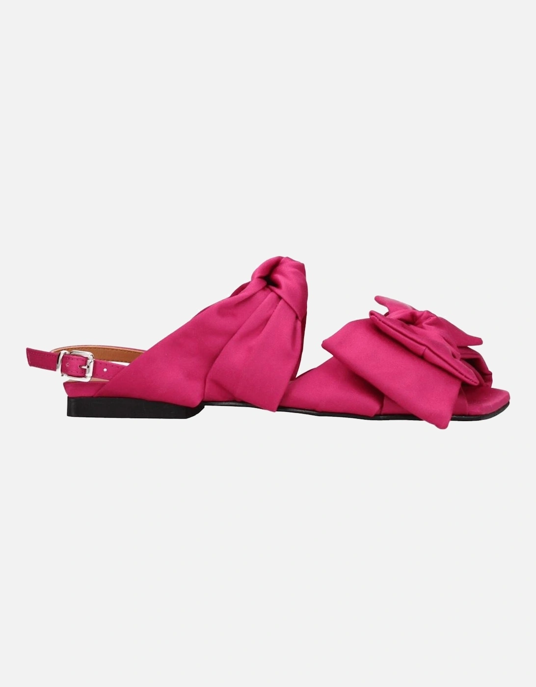 Fuchsia Fabric Open Toe Sandals with Buckle Closure Women - Pink, 5 of 4