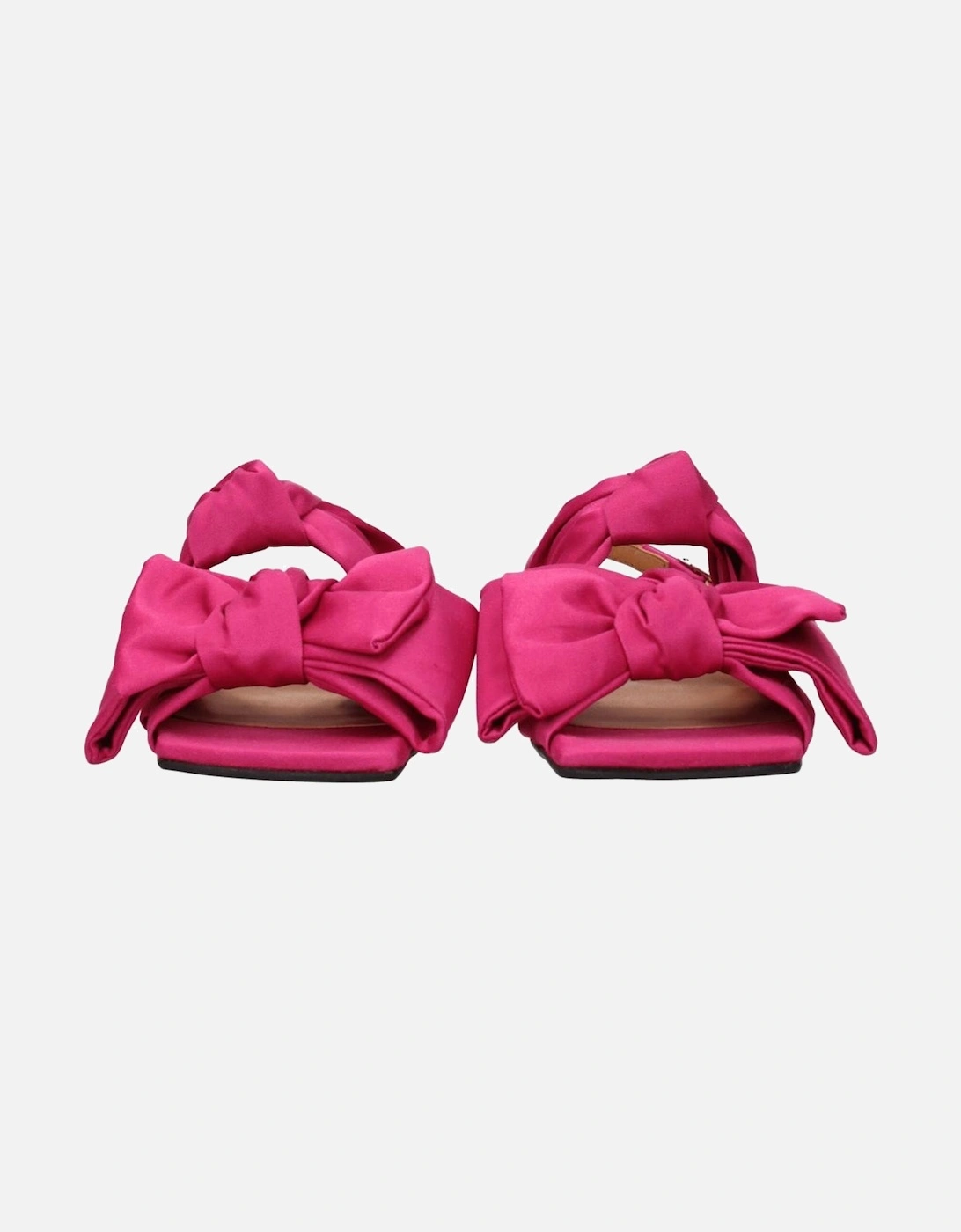 Fuchsia Fabric Open Toe Sandals with Buckle Closure Women - Pink