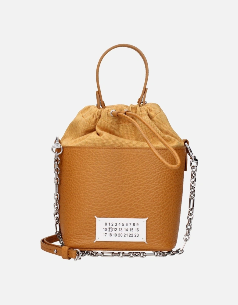 Vintage Effect Leather Handbag with Adjustable Shoulder Strap Women -