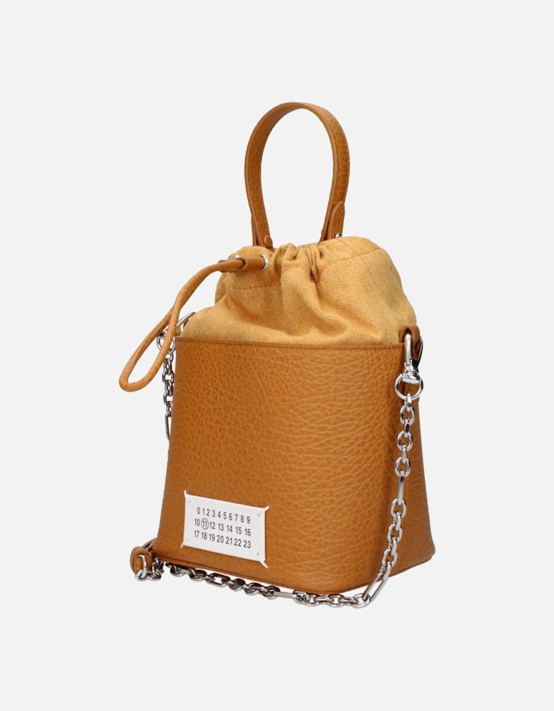 Vintage Effect Leather Handbag with Adjustable Shoulder Strap Women -