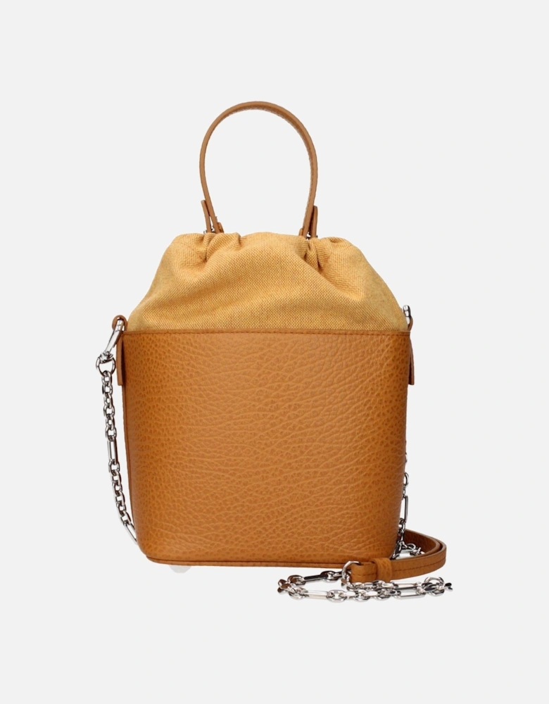 Vintage Effect Leather Handbag with Adjustable Shoulder Strap Women -