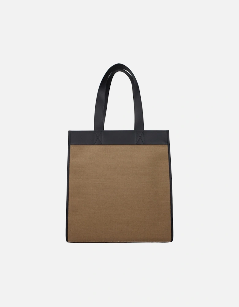 Vintage Effect Shoulder Bag with Front Logo Women - Brown