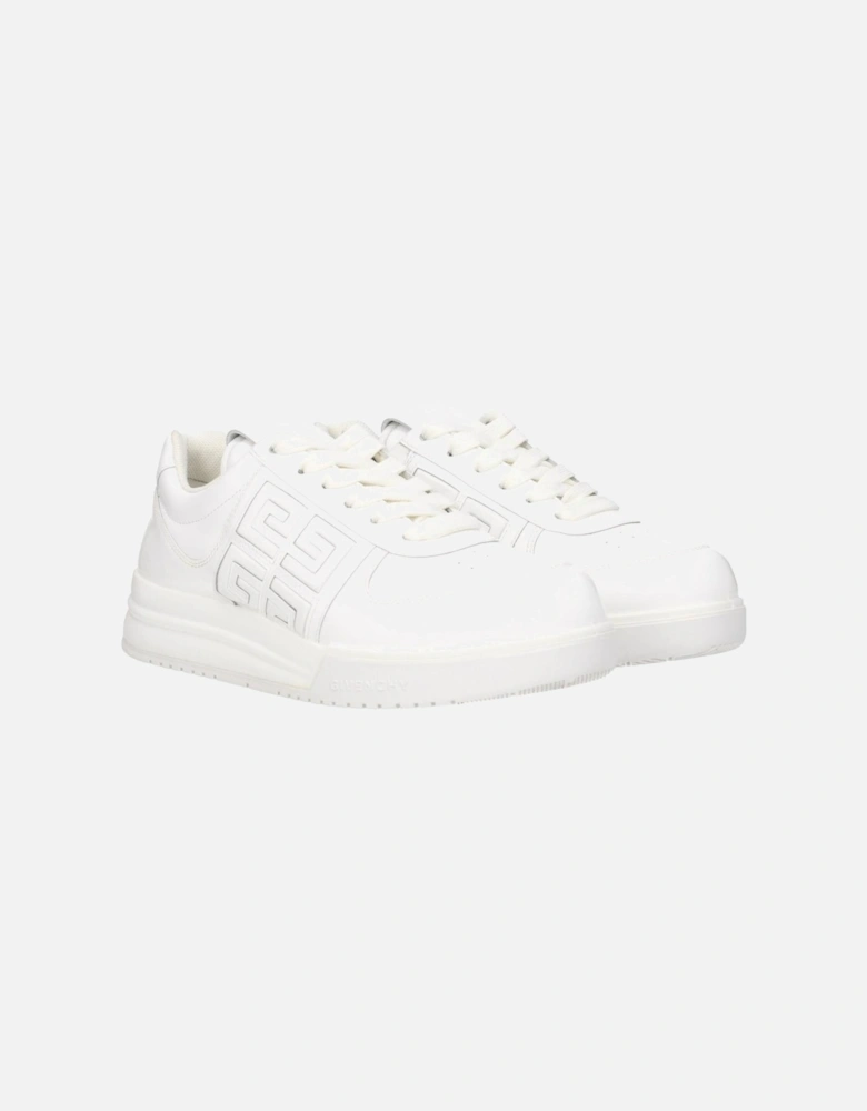 Patent Leather Lace-Up Sneakers with Logo Detailing Women - White