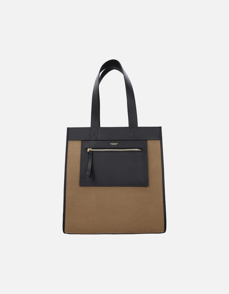 Vintage Effect Shoulder Bag with Front Logo Women - Brown