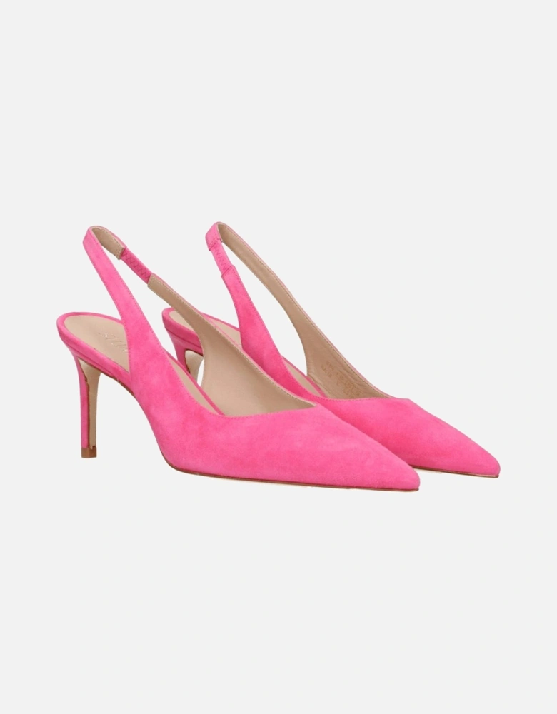 Mid Heel Pointy Toe Suede Sandals Women - Pink