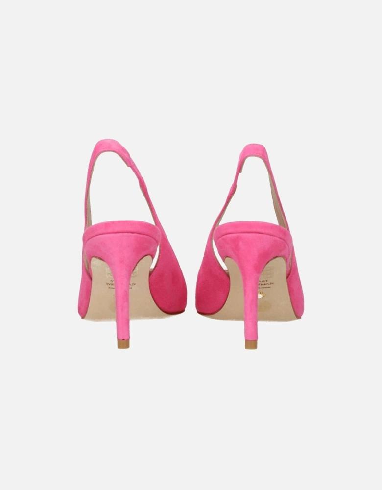 Mid Heel Pointy Toe Suede Sandals Women - Pink
