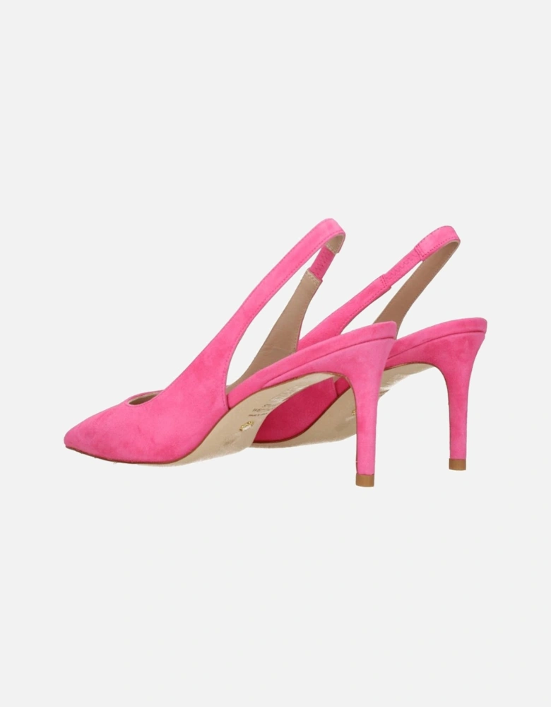 Mid Heel Pointy Toe Suede Sandals Women - Pink