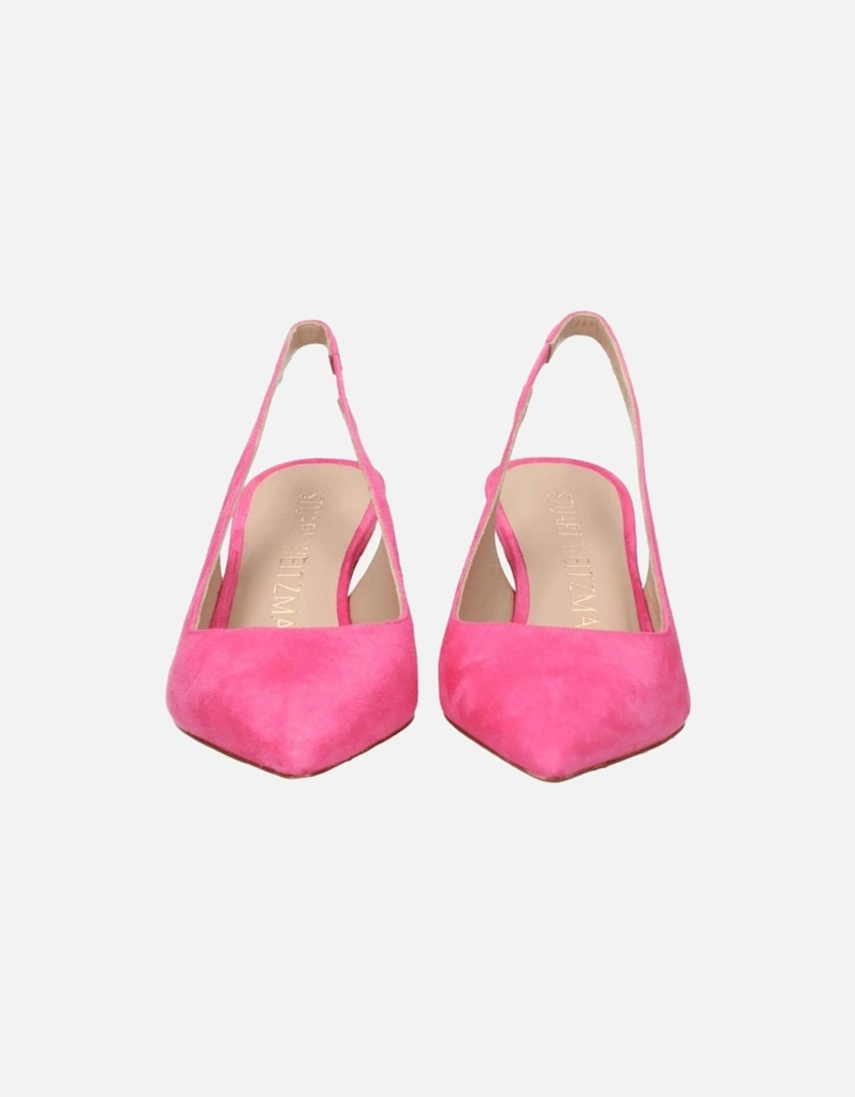 Mid Heel Pointy Toe Suede Sandals Women - Pink