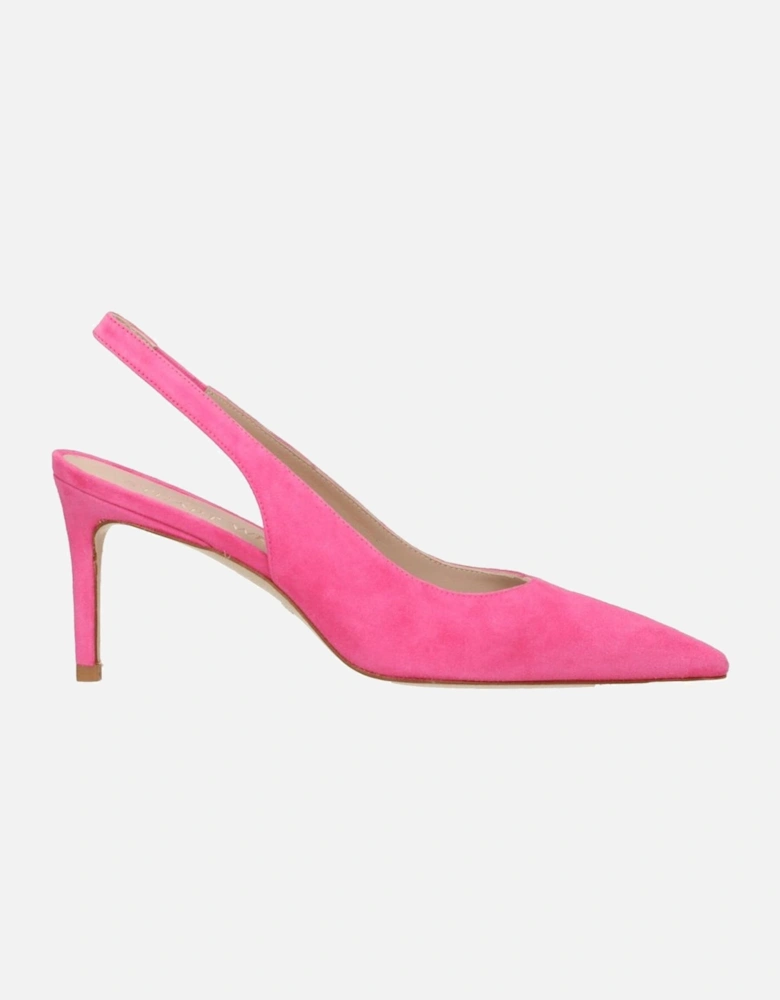Mid Heel Pointy Toe Suede Sandals Women - Pink