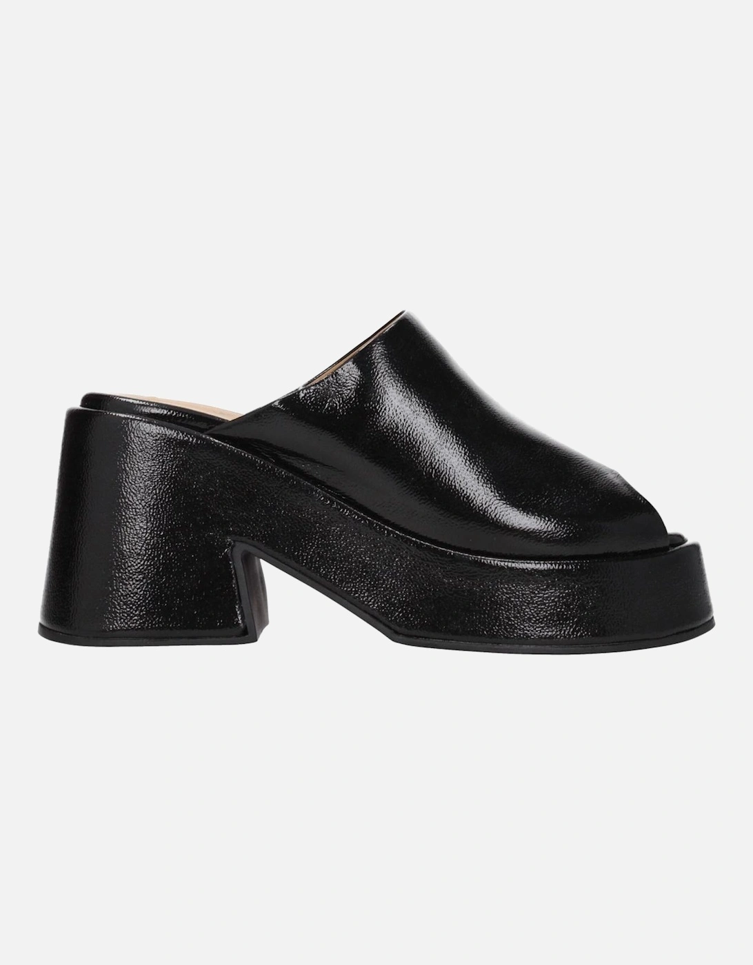High Heel Patent Leather Slippers and Clogs Women - Black Sandals, 6 of 5