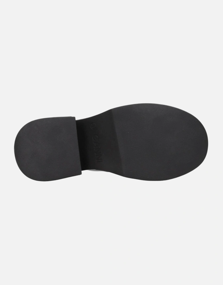 High Heel Patent Leather Slippers and Clogs Women - Black Sandals