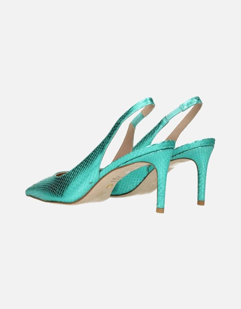 Suede Pointy Toe Mid Heel Sandals Women - Green