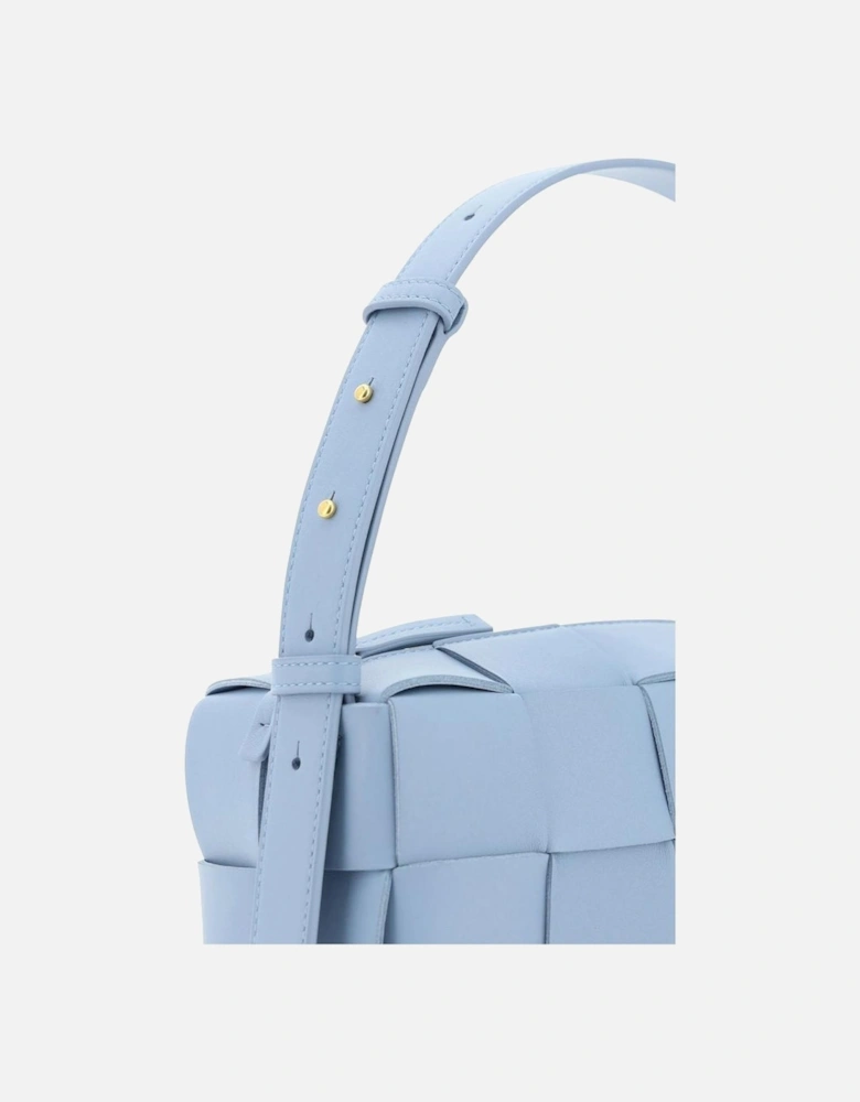 Intrecciato Lamb Leather Shoulder Bag Women - Blue
