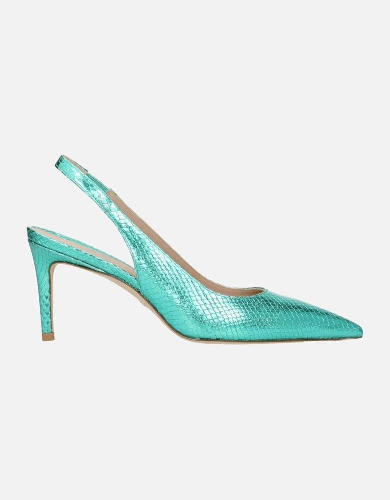 Suede Pointy Toe Mid Heel Sandals Women - Green