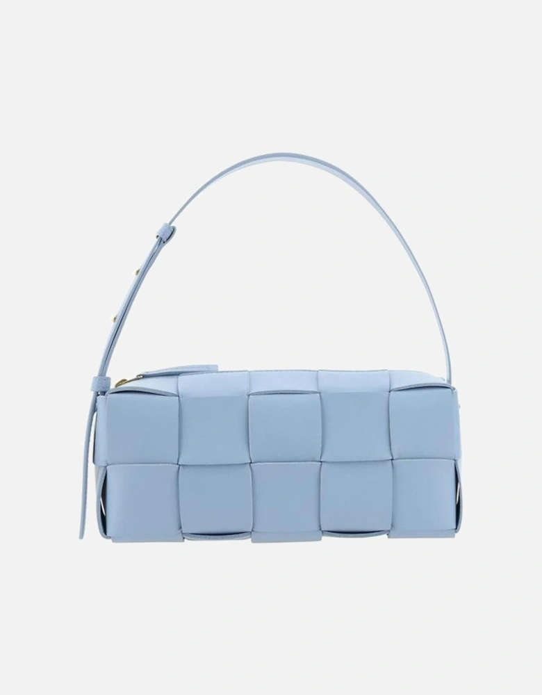 Intrecciato Lamb Leather Shoulder Bag Women - Blue