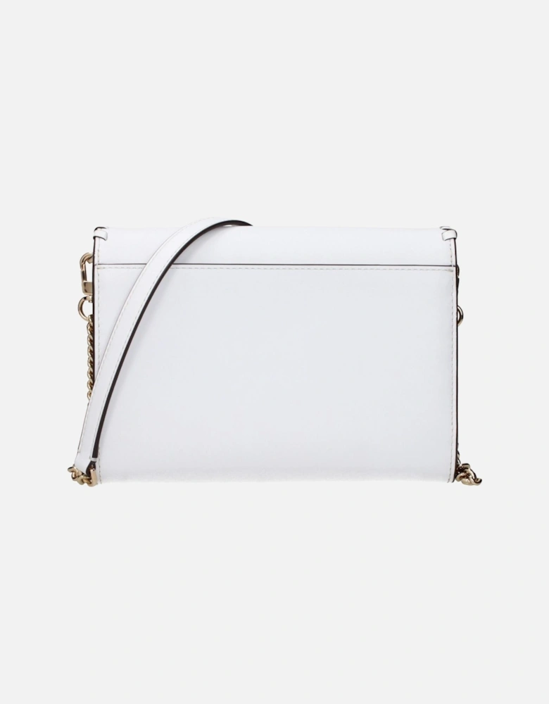 Leather Clutch with Removable Shoulder Strap Women - White Clutch Bags