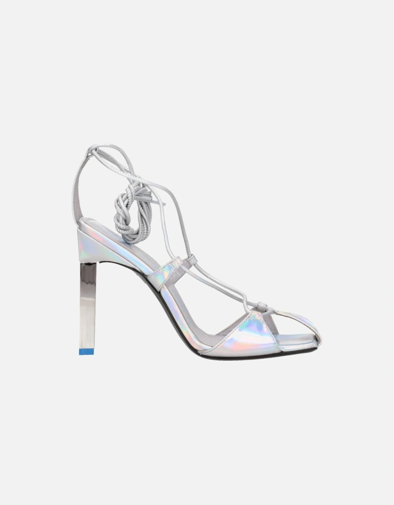 High Heel Leather Open Toe Sandals Women - Gray