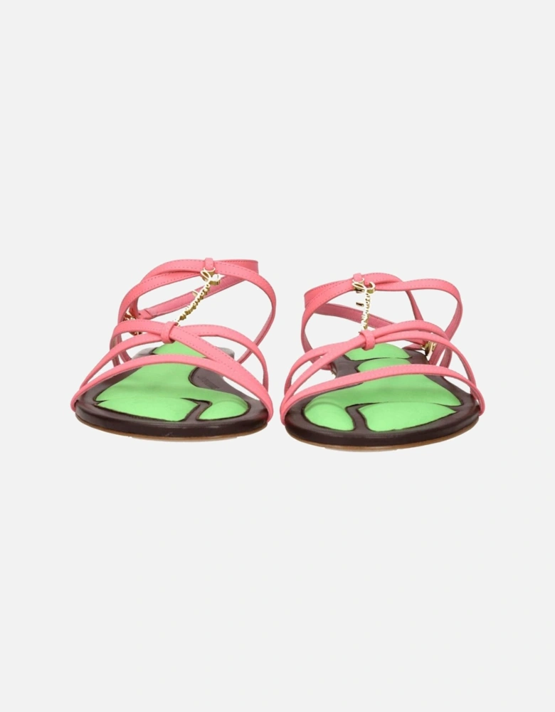 Leather Open Toe Buckle Sandals Women - Pink