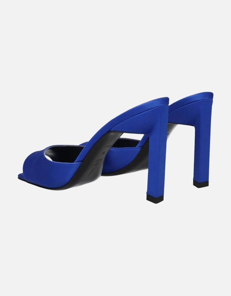 Rhinestone Satin High Heel Sandals Women - Blue
