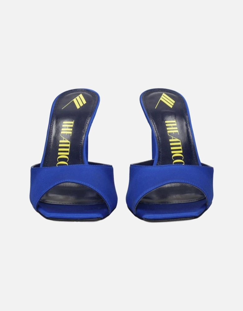 Rhinestone Satin High Heel Sandals Women - Blue
