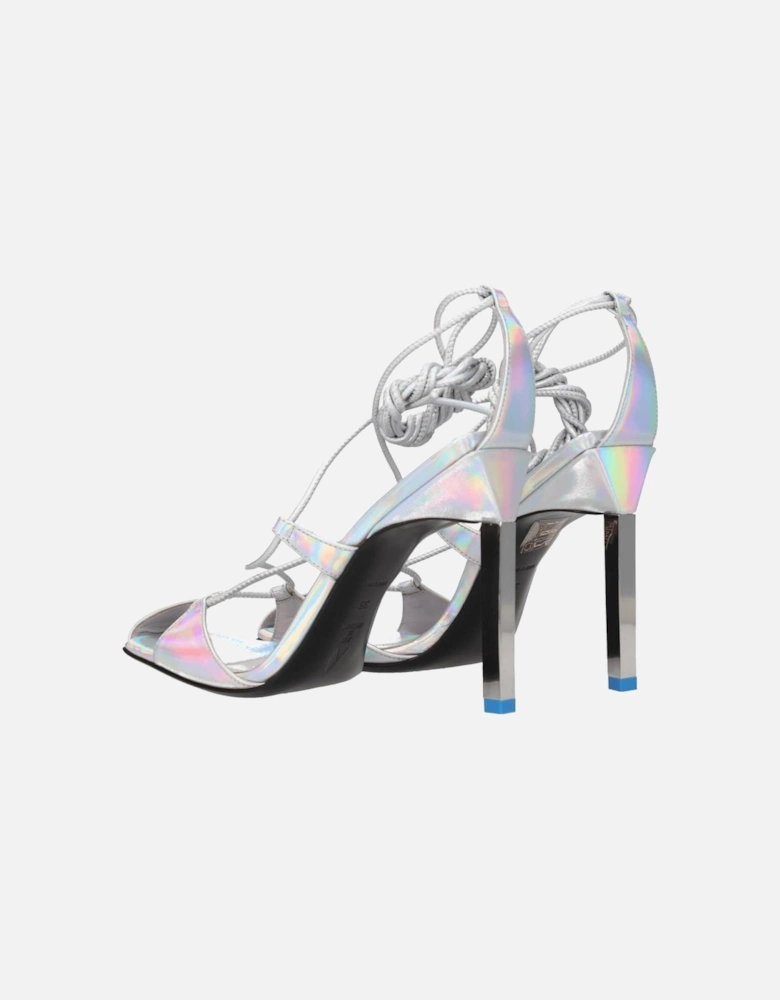 High Heel Leather Open Toe Sandals Women - Gray