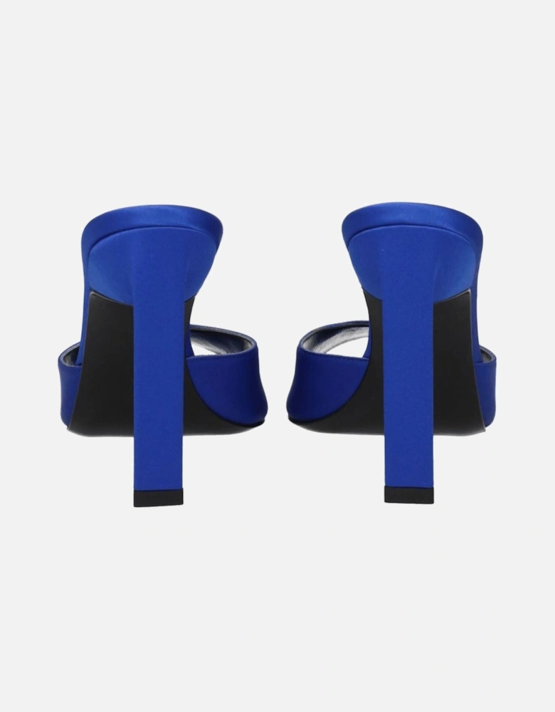 Rhinestone Satin High Heel Sandals Women - Blue