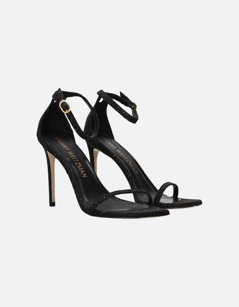 High Heel Crystal Embellished Open Toe Sandals Women - Black