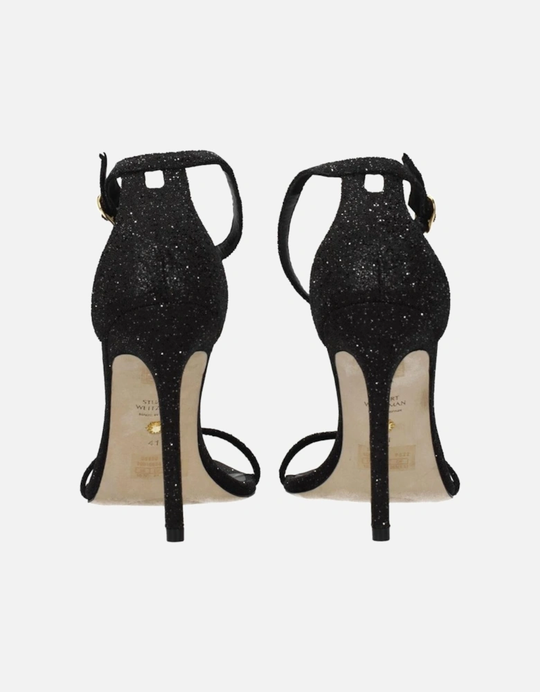 High Heel Crystal Embellished Open Toe Sandals Women - Black