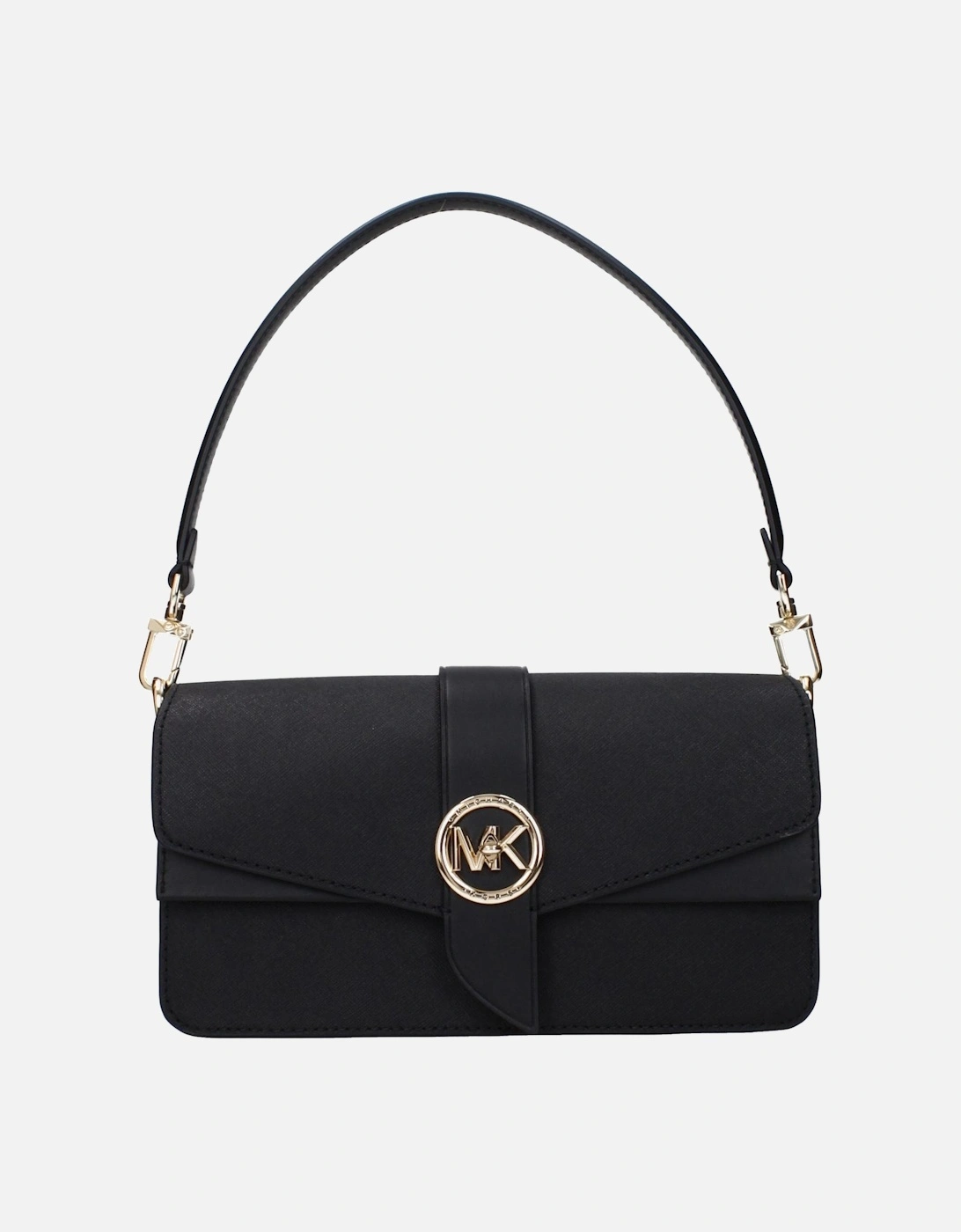 Leather Shoulder Bag with Removable Handle Women - Black, 4 of 3