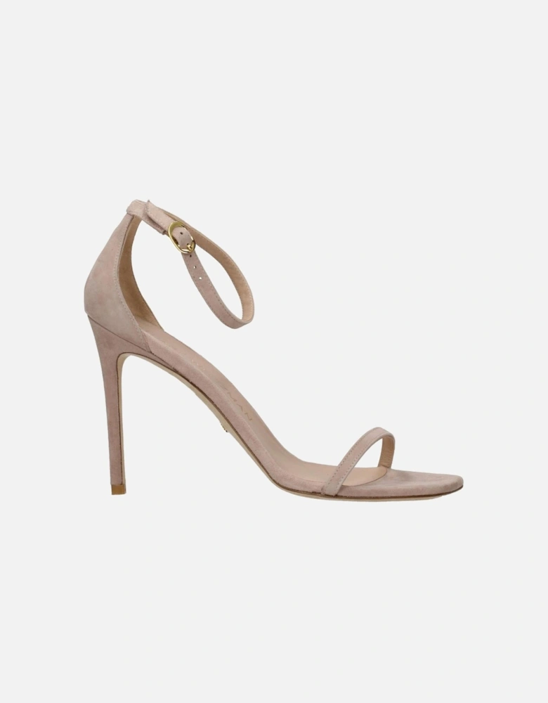 High Heel Suede Sandals with Buckle Closure Women - Pink