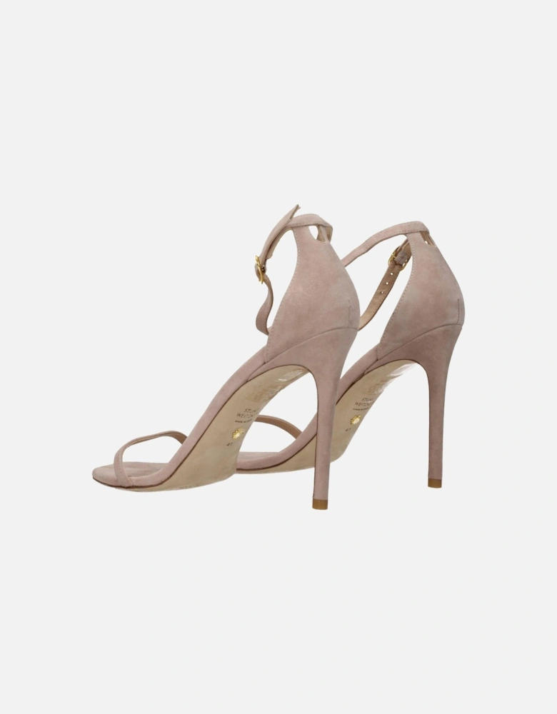 High Heel Suede Sandals with Buckle Closure Women - Pink