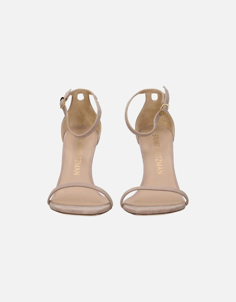 High Heel Suede Sandals with Buckle Closure Women - Pink