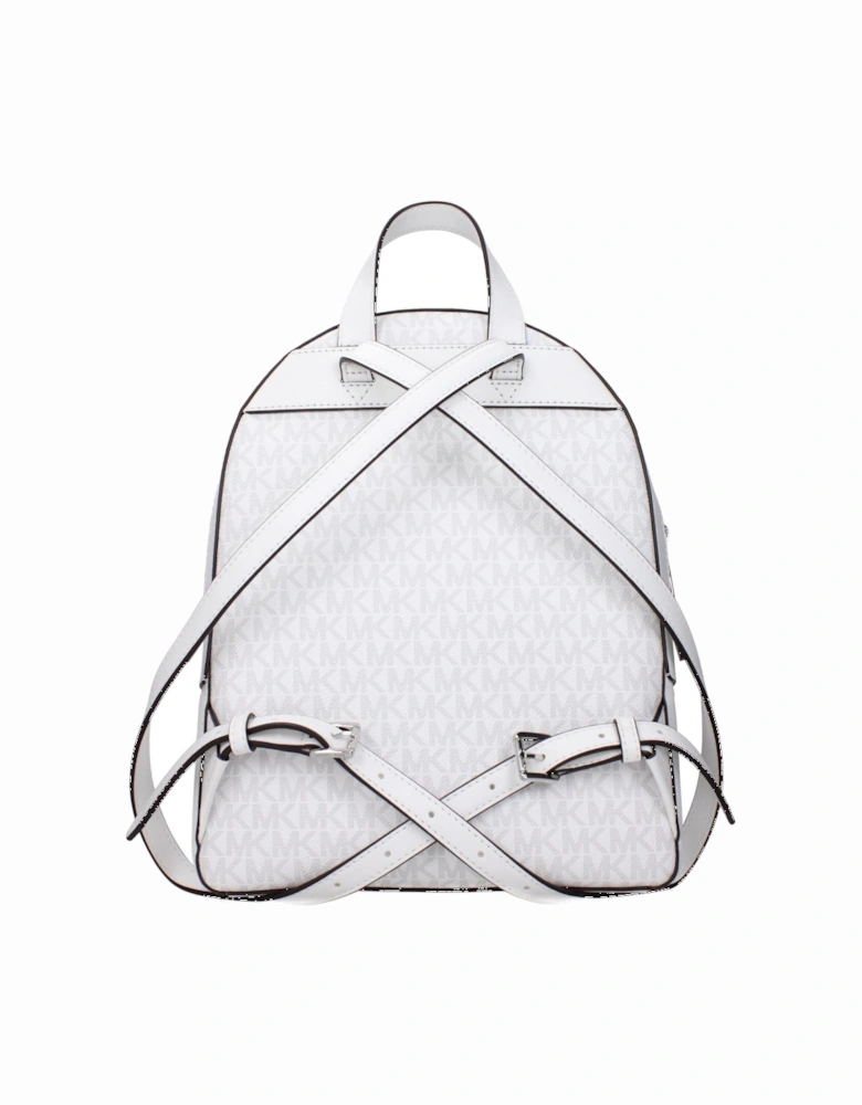 Logo Print Backpack with Adjustable Straps Women - White