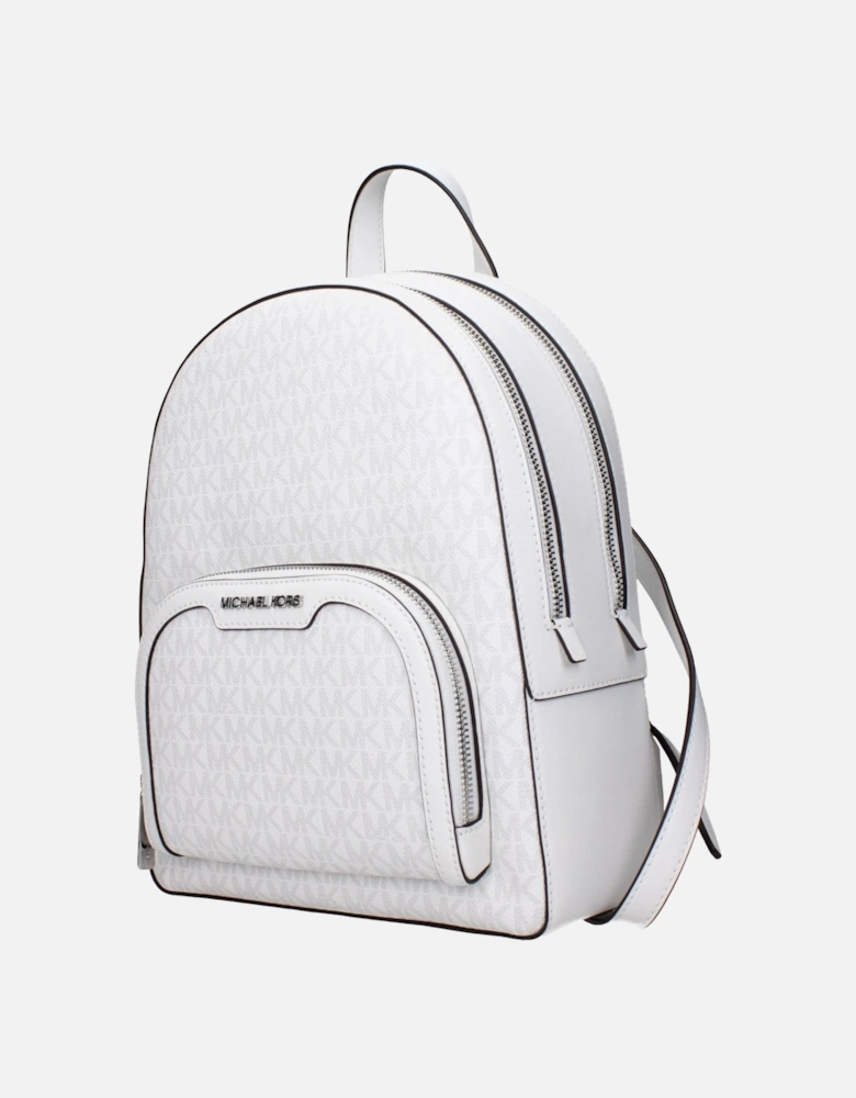 Logo Print Backpack with Adjustable Straps Women - White