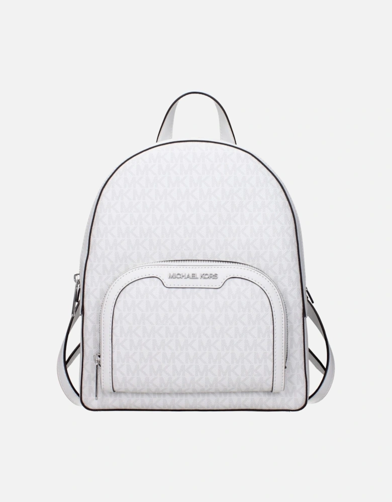 Logo Print Backpack with Adjustable Straps Women - White