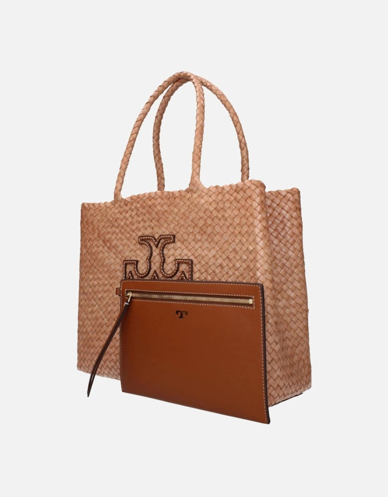 Leather Shoulder Bag with Removable Inner Clutch Women - Pink