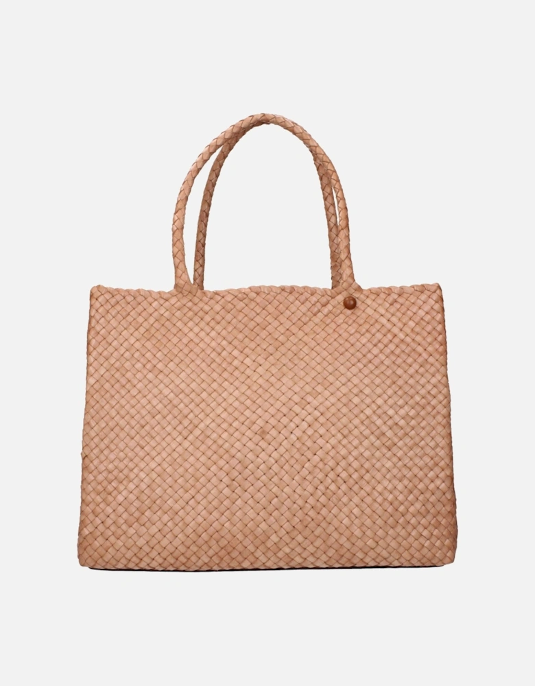Leather Shoulder Bag with Removable Inner Clutch Women - Pink