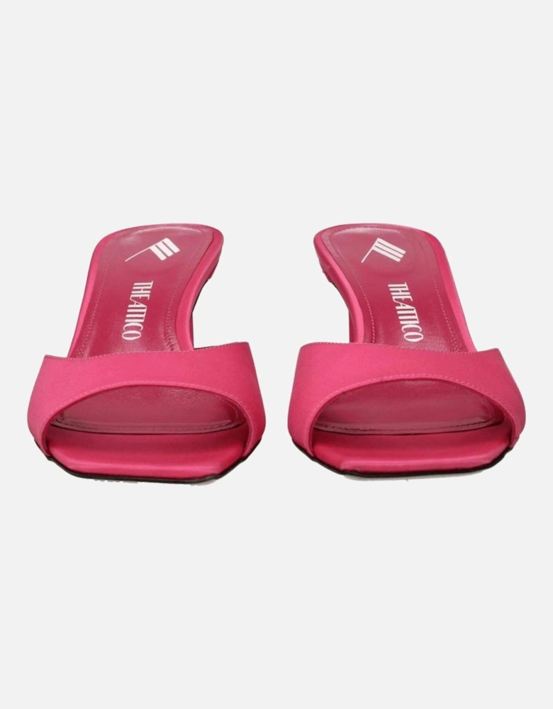 Mid Heel Open Toe Fabric Sandals Women - Pink