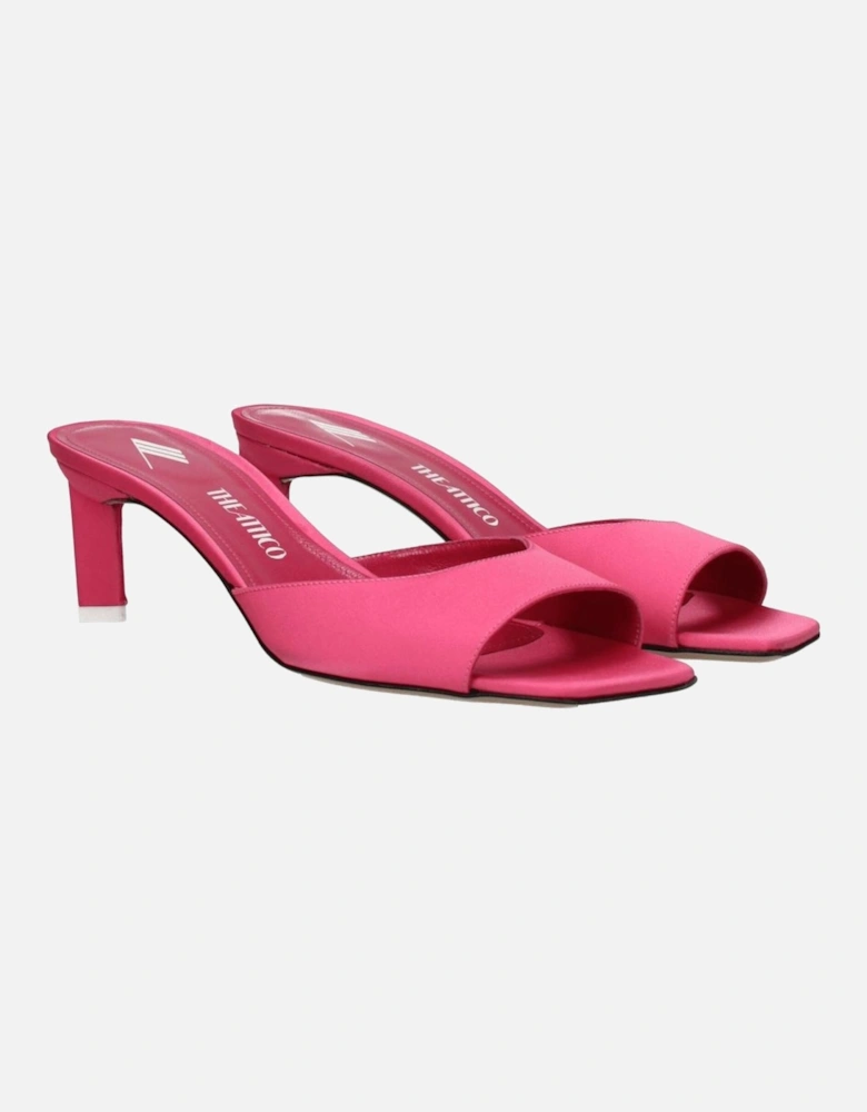 Mid Heel Open Toe Fabric Sandals Women - Pink