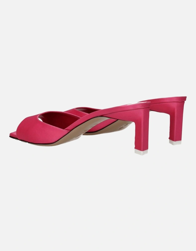 Mid Heel Open Toe Fabric Sandals Women - Pink