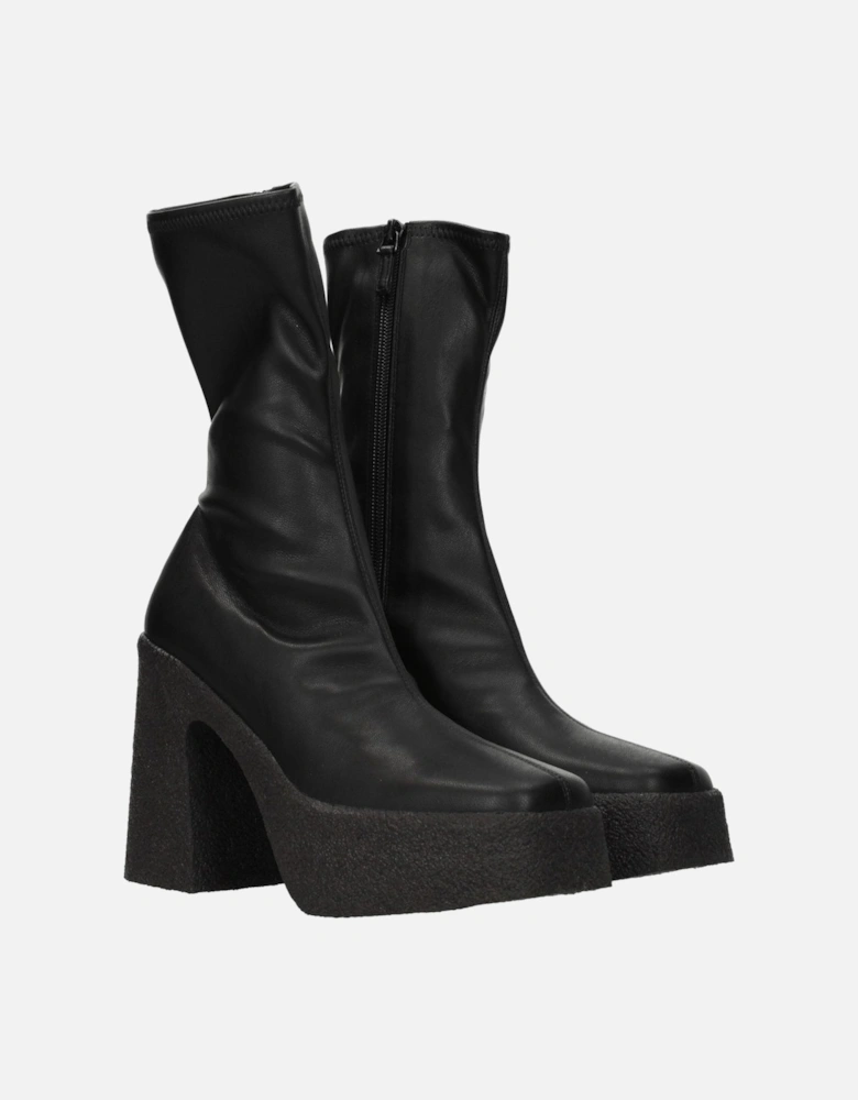 Eco Leather High Heel Ankle Boots Women - Black