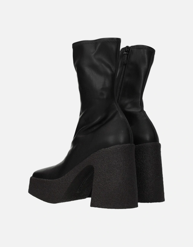 Eco Leather High Heel Ankle Boots Women - Black