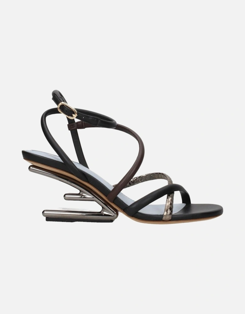 Leather Mid-Heel Open Toe Sandals Women - Multicolor