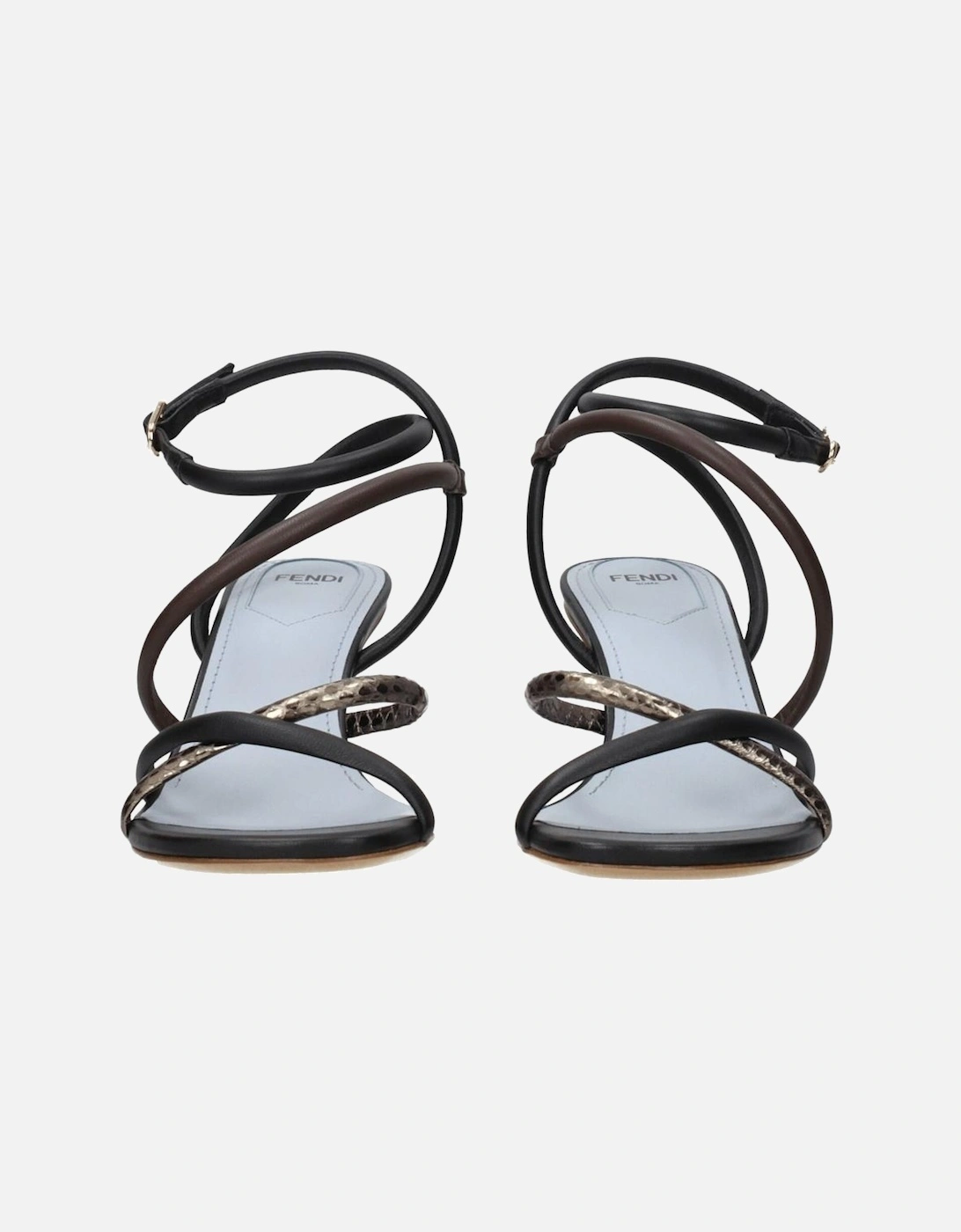 Leather Mid-Heel Open Toe Sandals Women - Multicolor