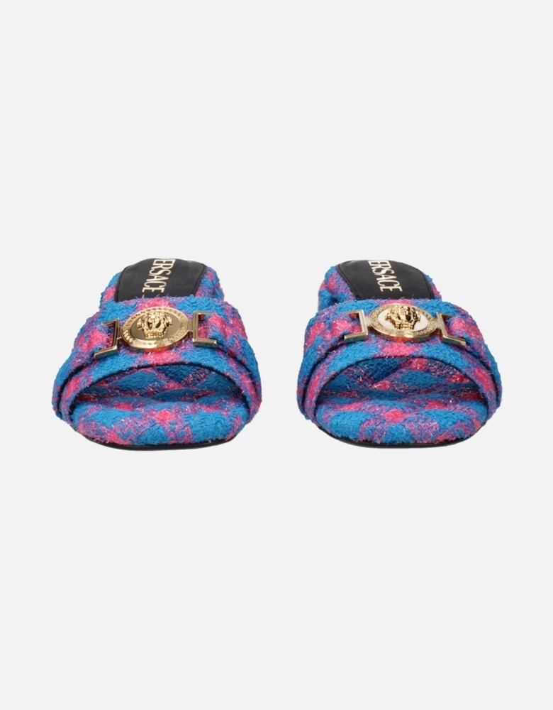 Front Detail Open Toe Medium Heel Sandals Women - Blue