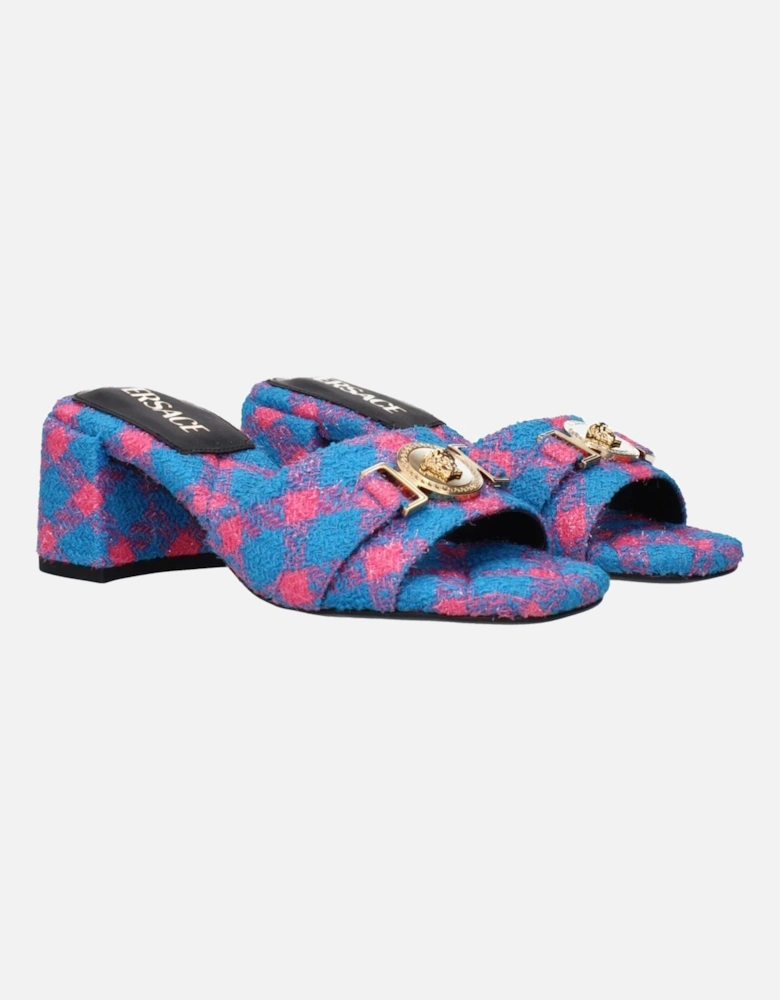 Front Detail Open Toe Medium Heel Sandals Women - Blue