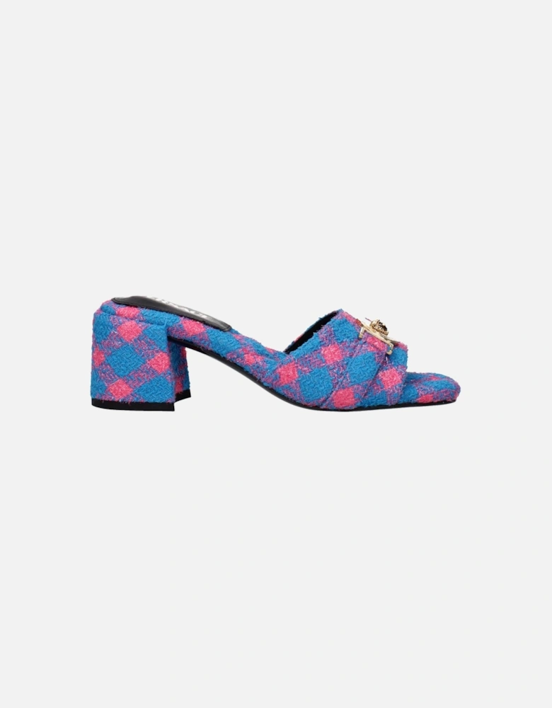 Front Detail Open Toe Medium Heel Sandals Women - Blue