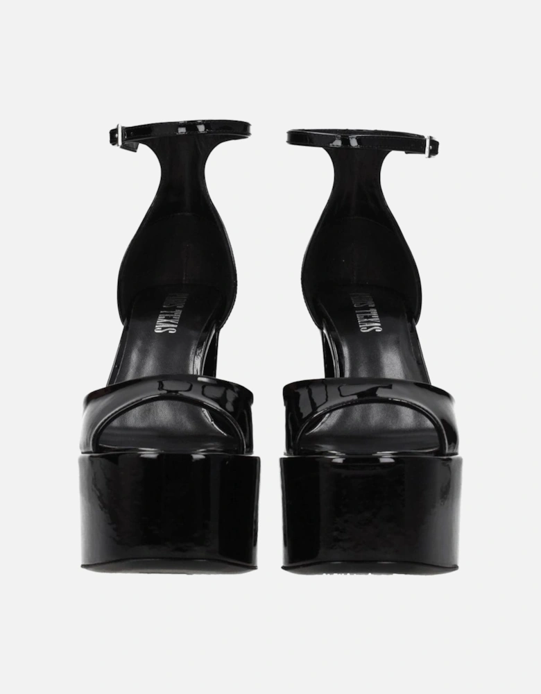 Patent Leather High Heel Sandals Women - Black