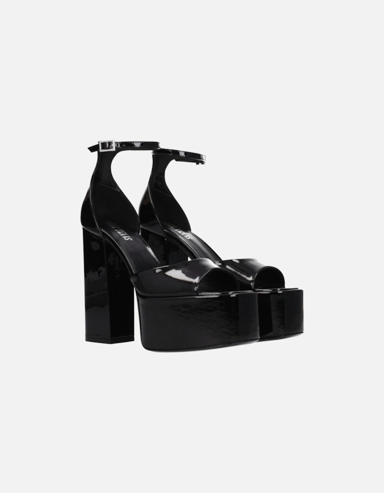 Patent Leather High Heel Sandals Women - Black