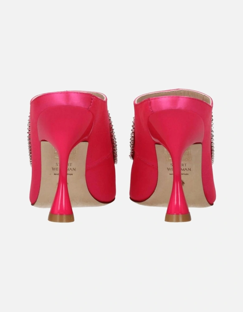 Rhinestone Satin Pointy Toe High Heel Sandals Women - Pink